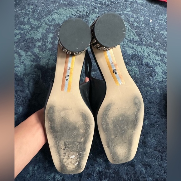 Sam Edelman black Terra gem slingback kitten heel size 8 - Picture 5 of 6